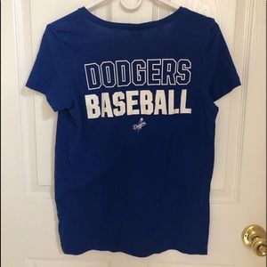 PINK LA Dodgers V-neck T-shirt